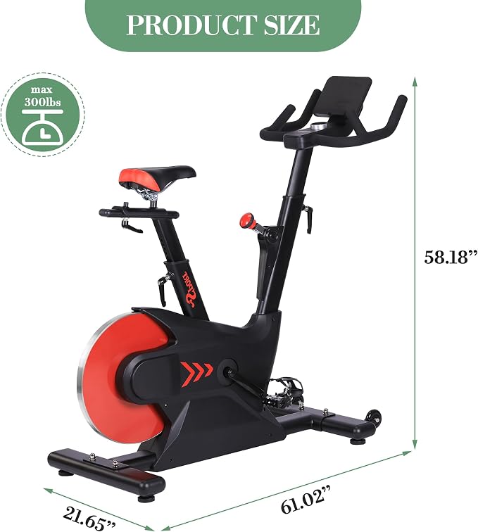 Exercise Bike, Magnetic Indoor Cycling Bike with 28Lbs Flywheel & Smart Resistance, 276LBS Capacity Stationary Bike with LCD Monitor, IPad Mount & App Connectivity