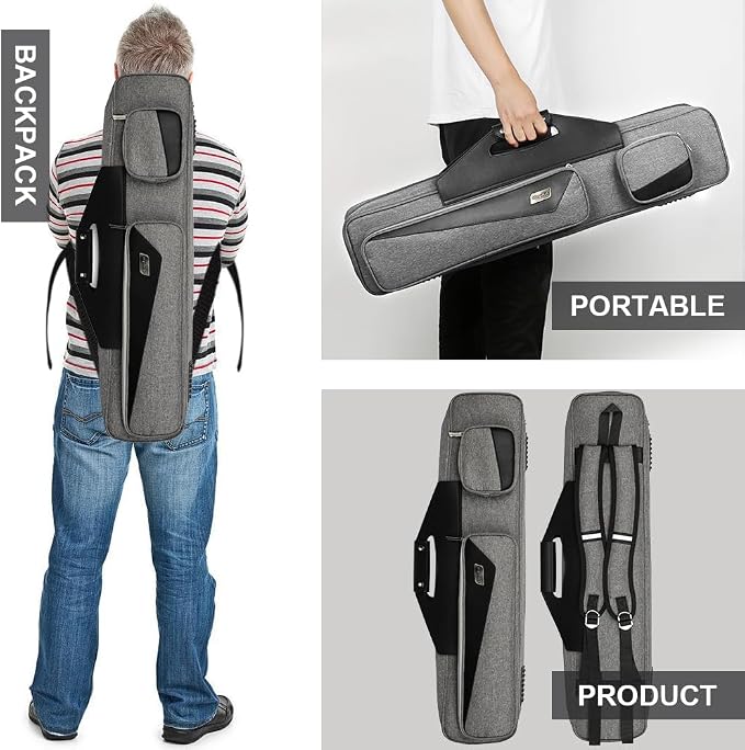 Pool Cue Case 4x4 with Backpack Straps Carrying Case for 4 Pool Cues
