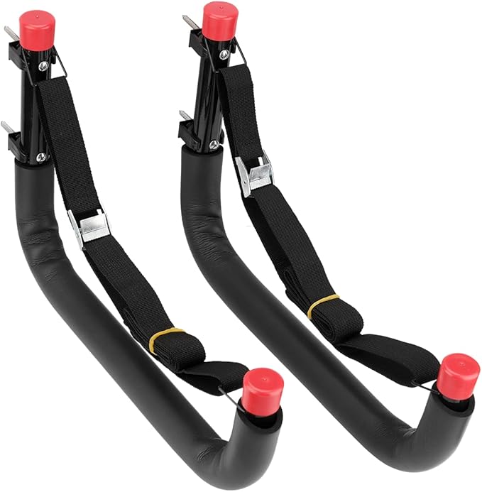 Heavy Duty Garage Storage Hooks, 13 Inch Arm Large Wall Mount Hanger with EVA Protector, Garage Racks & Organizer for Ladders, Folding Chairs, Kayak, Surfboard, Garden Tool