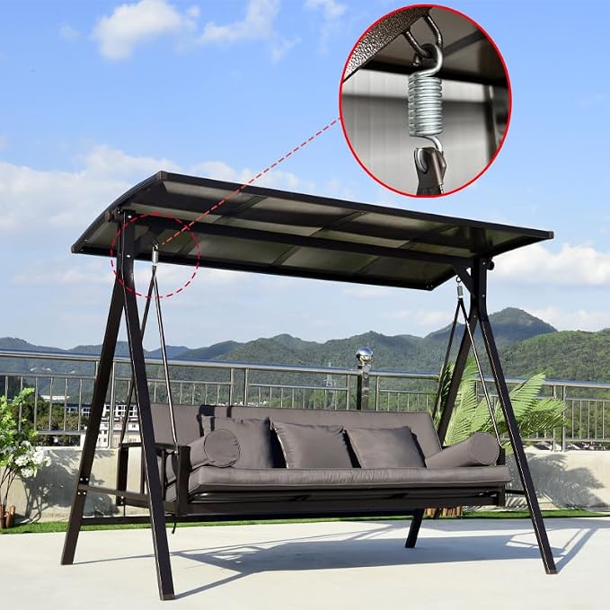 Spring Hook for Spring, Suitable for Garden Swings, Load Capacity 990 lbs, Hammock Swing Accessories, 5.12-Inch Galvanized Hooks, 2 Pieces