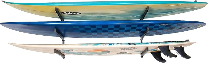 StoreYourBoard G-Vert Mini Wall Rack – Heavy-Duty Indoor Adjustable Multi-Sport Board Rack, 5 Levels for Surfboards, Paddle Boards, Snowboards, Skateboards and More, Holds 200 lbs