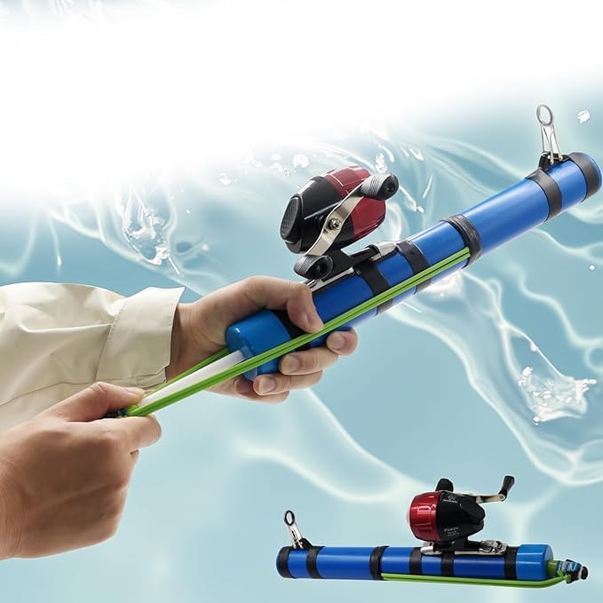SUFFUSE Fishing Rod, Compact Catapult Fishing Pole, Portable Freshwater and Saltwater Fishing Lures Suitable for Outdoor Hunting and Traveling