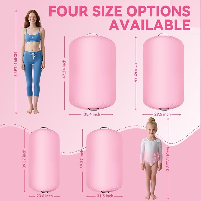FBSPORT Air Roller Gymnastics Barrel, Inflatable Gymnastics Air Roller Inflatable Air Gymnastics Mat for Yoga Cheerleading Training Home Outdoor Indoor Use