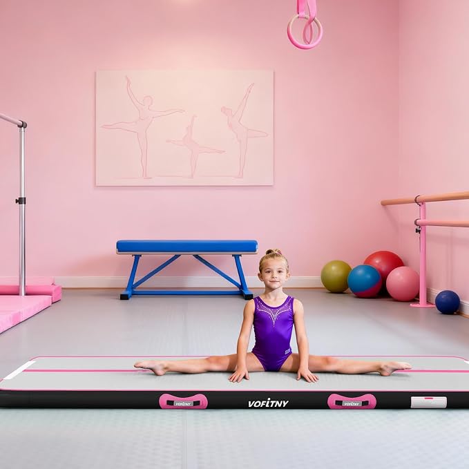 VOFiTNY All Purpose Gymnastics Mat 6.6/10/13/16/20 ft Sturdy Inflatable Tumble Track for Home/Gym