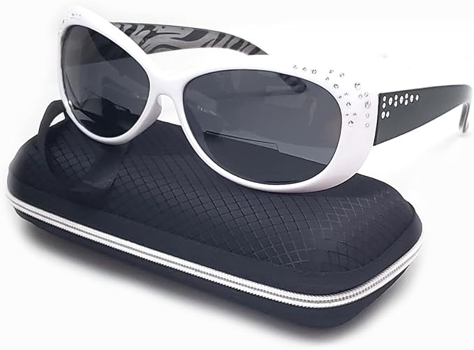 Polarized Bifocal Reading Sunglasses for Women Cat Eyes Outdoor UV400 Sun readers Fishing White Frame