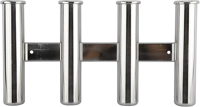 YaeMarine Fishing Rod Holder 316 Stainless Steel Fishing Rod Rack 3Tube/4Tube/5Tube/6Tube Mirror Finish for Marine Boat Yacht Camper