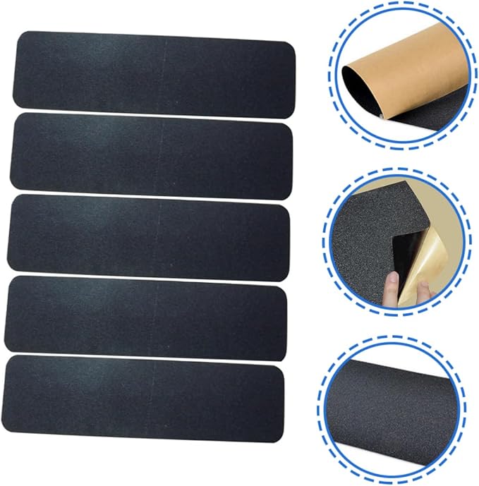 LIOOBO 5pcs Non-Slip Grip Tapes for Skateboards Adhesive Backing Easy to Apply