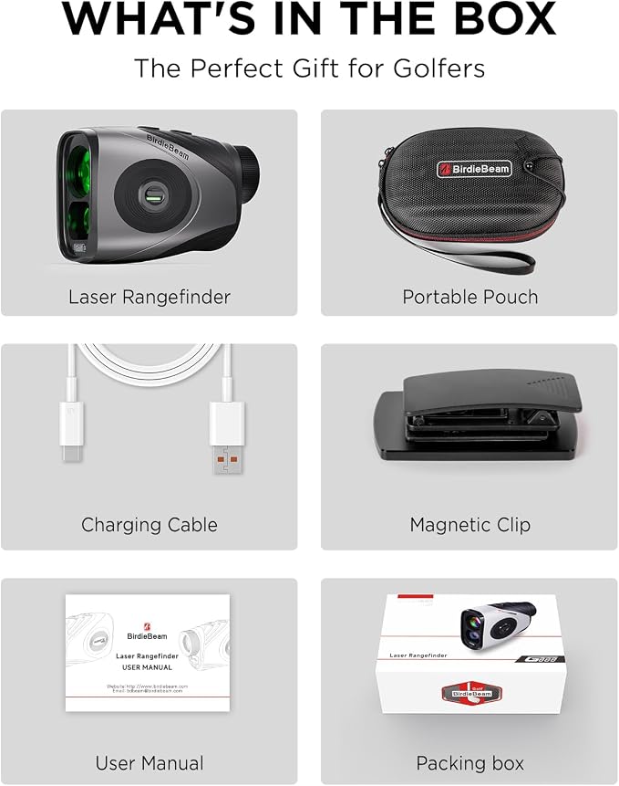 Golf Rangefinder with Slope, 1200Y Laser Range Finder for Golf, 7X Magnification, Flag Lock with Vibration, Magnetic Cart Mount, Ultra-Clear Display, USB-C Rechargeable, Waterproof