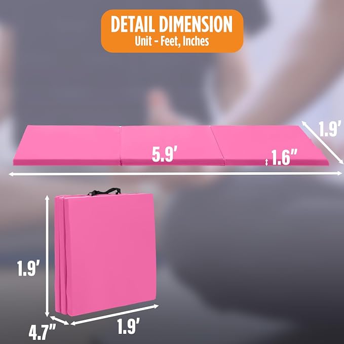 Gymnastics Mats Foldable Tumbling Mats Portable Gymnastics Exercise Mat Thick Gymnastics Tumbling Mats Pad Home Exercise Panel Mat With Carrying Handles