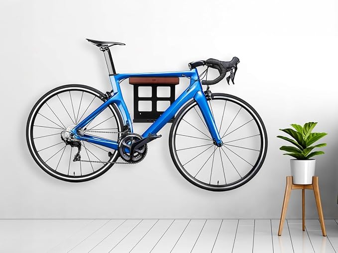 Monoprice On-Wall Bike Storage and Display Rack Mount System with Open Shelf and Gear Hooks, Compact and Sturdy Design, Supports Bikes Up to 33lbs.