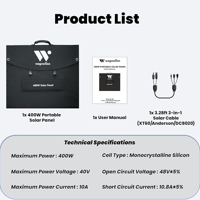 400W Portable Solar Panel for Most Power Stations, Foldable & Lightweight Solar Suitcase with Kickstands, 40V MC4 & Multi-Output for Solar Generators, RVs, Camping, and Outdoor Use