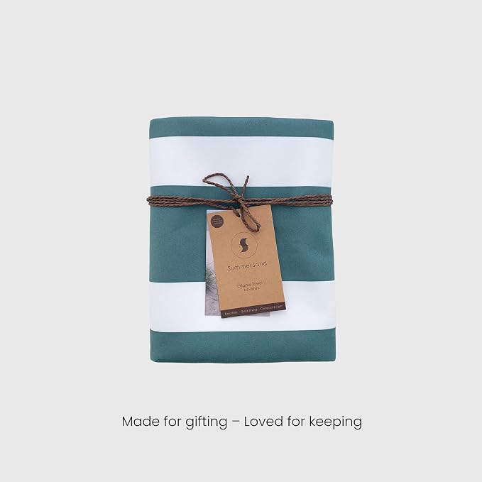 SummerSand Microfiber Beach Towel - Quick Dry, Sand Free - Compact and Lightweight for Travel - Recycled Materials - Travel Bag Included - Large Microfiber Towel (63x31.5in – Ocean Green)