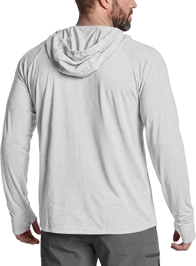 CQR Men's UPF 50+ Sun Protection Long Sleeve Quick Dry Athletic Shirts, Stretch Running Workout Hiking T-Shirts