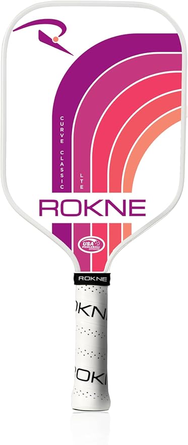 ROKNE Curve Classic Pickleball Paddle | USAPA Approved Fiberglass Pickleball Paddles | Precision Engineering & Comfort | ProGrit Texture for Max Spin & Power | Paddle