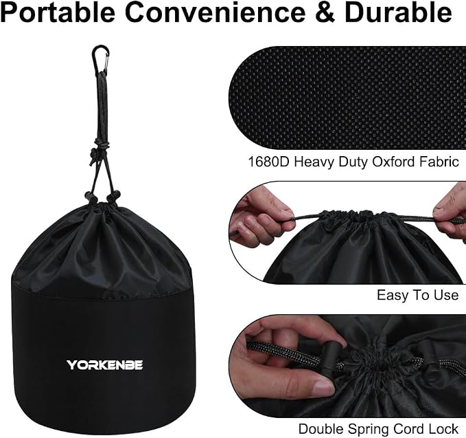 Large Capacity Camping Organizer & Camping Cookware Bag, with Sturdy Structure & Drawstring, Heavy Duty Water Resistant Cookware Organizer for BBQ Outdoor Cooking Essentials