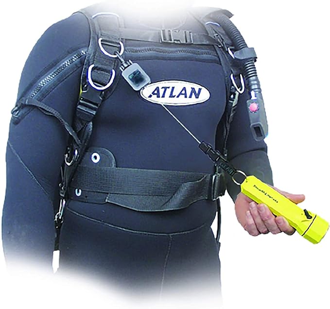 Gear Keeper Scuba Dive Light & Underwater Camera Retractor - Retractable Tether to Keep Scuba Gear Secure & Accessible - Snap Clip Mount & QC-II Split Ring - Scuba Diving Accessories - Made in USA