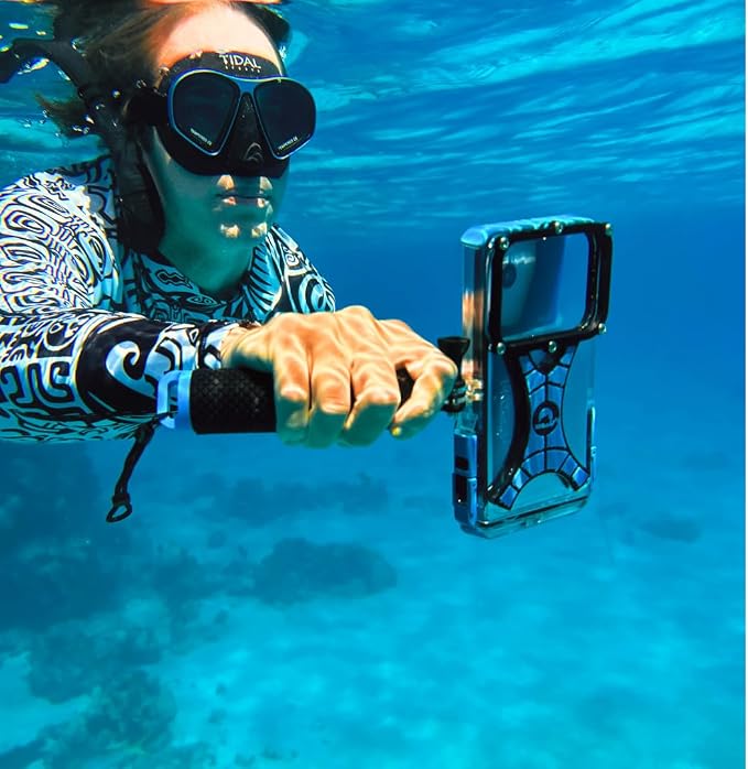 Tidal Freedive Mask - Aluma Pro with Advanced Anti-Fog Technology. Ultra Low Volume Mask for Freediving, Snorkeling and Scuba Diving. Tempered Glass Lens.