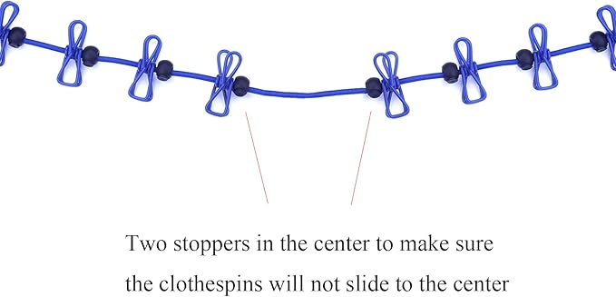 HAWATOUR Clothesline Camping Gear, Portable Retractable Clothesline with 12pcs Clothespins for Travel and RV Essentials, Outdoor Camping Accessories, 2 Count