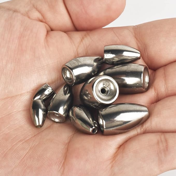 10pcs Tungsten Flipping Weights, More Sensitive Tungsten Fishing Weights Sinker for Bass Fishing, 1/16oz to 2.25 oz