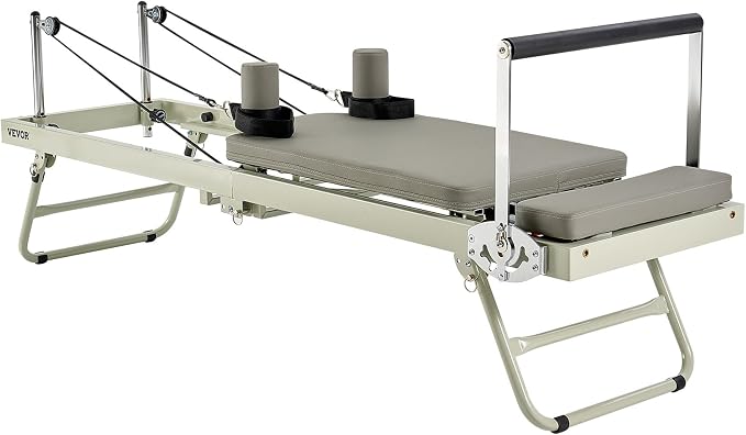 VEVOR Pilates Reformer Foldable, Suitable for Intermediate and Beginners Users, Pilates Equipment for Home Gym Studio Use with 4 Adjustable Resistance Spring, Up to 400 LBS