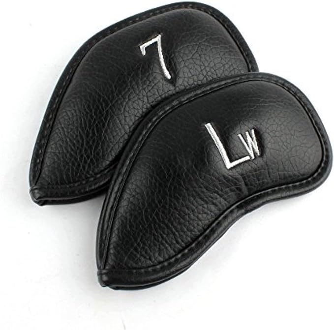 CRAFTSMAN GOLF 12pcs or 1pc Thick Synthetic Leather Golf Iron Head Covers Set Headcover Fit All Brands Callaway Ping Taylormade Cobra Etc. Also Custom Name