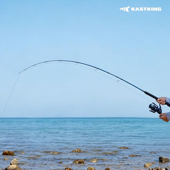 KastKing Kapstan Saltwater Spinning Rod | Boat & Surf Fishing Rod, Lightweight S-Curve Graphite, Stainless Double-Foot Guides,Aluminum Reel Seat, 2-Piece PTS