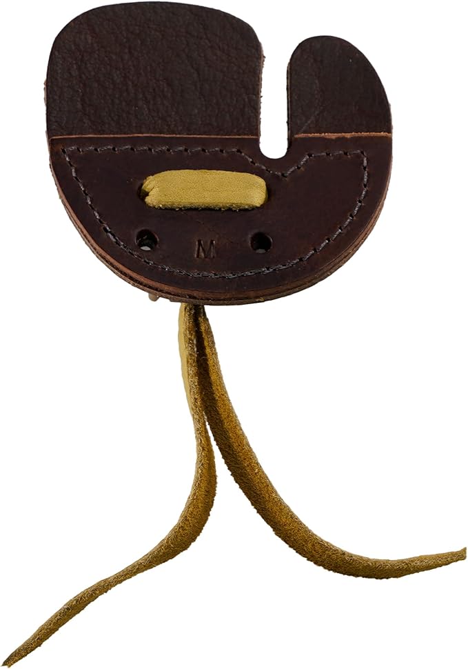 Hornet Split Finger Bison Leather Tab – Handmade in USA for Traditional Archery – Available in Medium & Large – Left & Right Hand