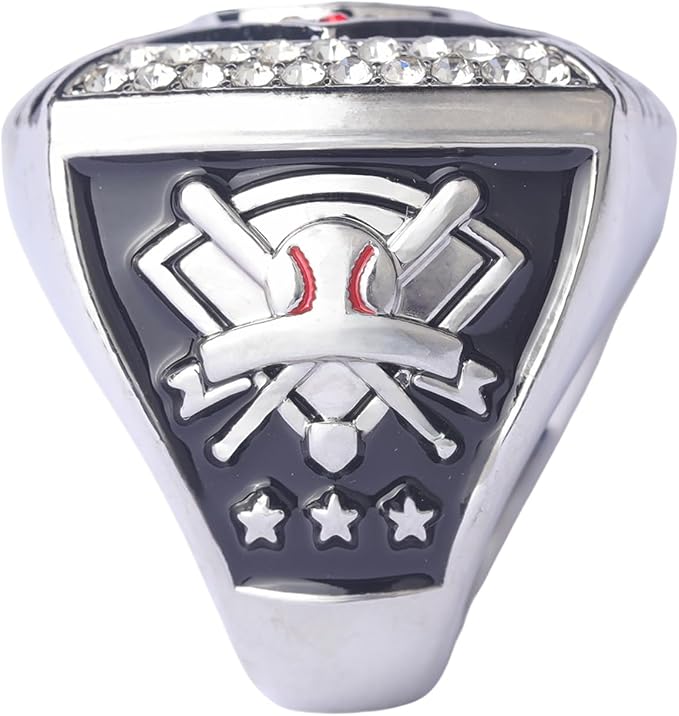 12 pcs Pack Gold Champions Silver Finalist Baseball Championship Trophy Ring Baseball Awards for Teams,Baseball Players Awards Size 9