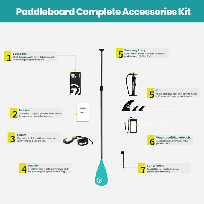 Paddle Board Stand up Paddle Board (Extra Large 11'*33/34") Newly Improved 2 Side Layers 450LBS Quality Inspection×5 (All-Season for JP customers) paddleboards Fishing Family Pet Friendly