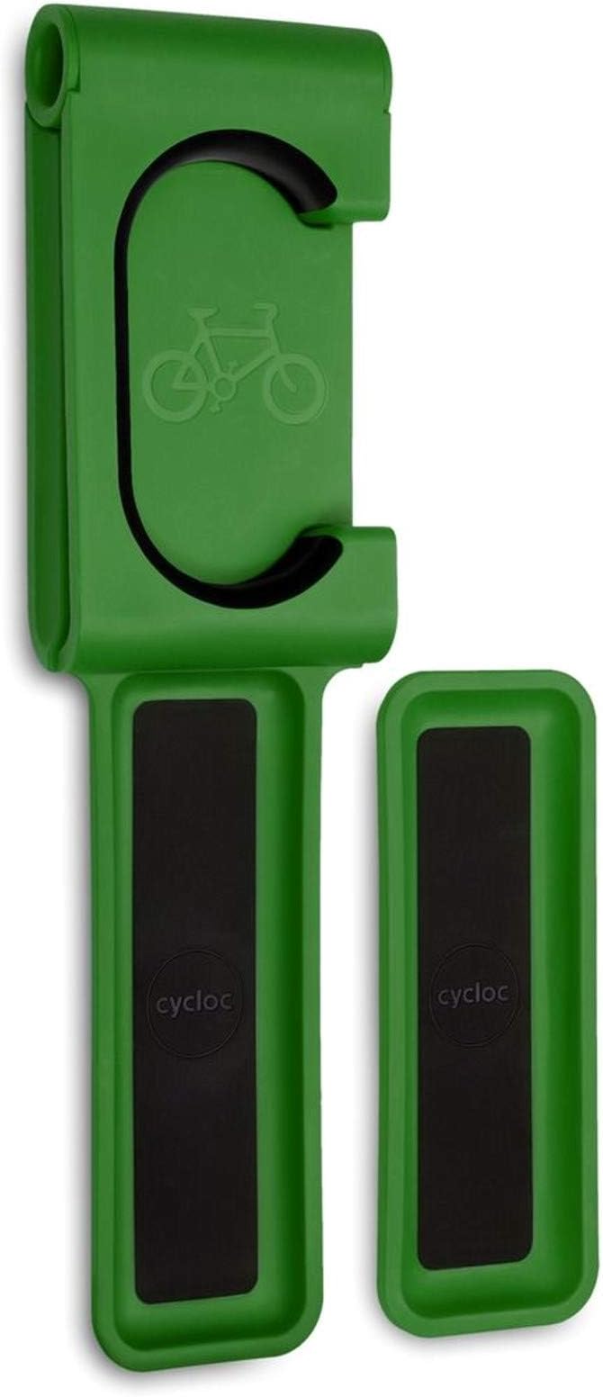cycloc Endo - Wall Mount Bike Storage Rack – Vertical Wheel Hung Cycle Storage - Green