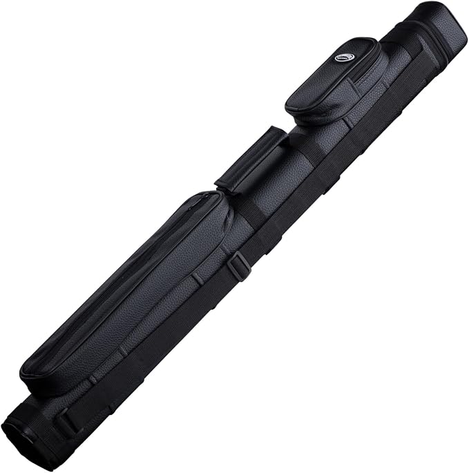 Casemaster by GLD Products Q-Vault Classic Billiard/Pool Cue Hard Case, Holds 2 Complete 2-Piece Cues (2 Butt/2 Shaft), Black