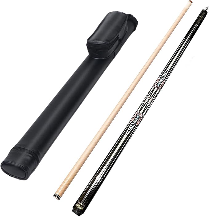 SUPERDIAMOND Pool Cue Stick Set Billiard Cue Sticks with Hard Case, 2-Pieces 58" Pool Table Sticks, 12.5 mm Tip Pool Queue,Pool Stick Set for Home Recreation, Billiards Clubs, Training