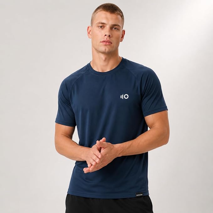 Sports Unisex Performance T Shirt, Lightweight Navy Athletic Tee, Stretch Training Shirt