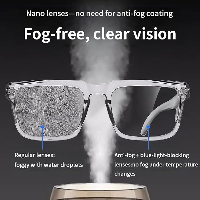 Z87 High-Visibility Construction Anti-Fog Photochromic UV400 Blue Light Blocking Impact Resistant Safety Glasses