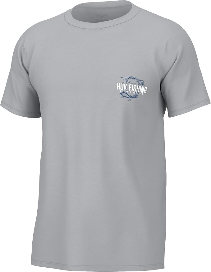 HUK Mens Performance Fishing Logo Tee, Short Sleeve T-Shirt for Men