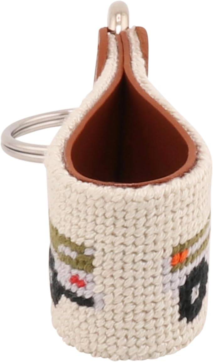 Leather Hand-Stitched Needlepoint Key Fob or Key Chain