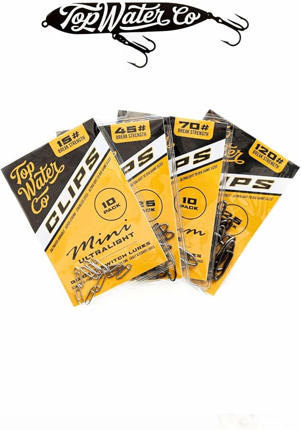 Top Water Co. Fishing Speed Clips - Durable Stainless Steel, Fast Lure Connector (Multiple Sizes)