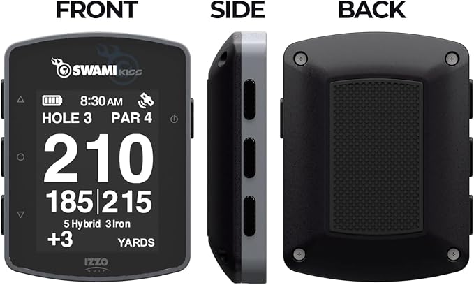 Swami KISS 2.0 Handheld Golf GPS Ragnefinder with Integrated Magnets - Grey