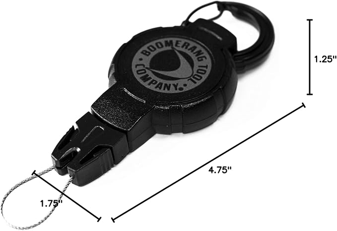 Boomerang Scuba Diving Retractable Gear Tethers with a Kevlar Cord and Universal End Fitting - Great for Scuba Diving Gauges, Flashlights, Cameras and More - Made in The USA