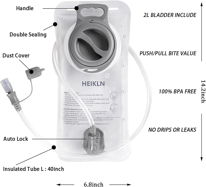 HEIKLN Hydration Backpack,Lightweight Water Backpack with 2L Water Bladder Running Hydration Vest Backpack for Hiking Running Cycling Hiking