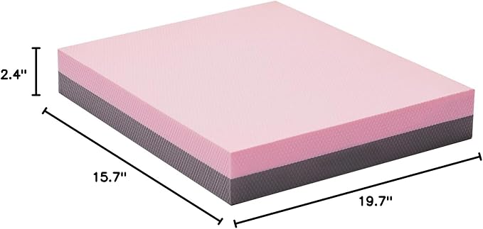 Balance Pad- High-Density Foam Cushion Mat for Yoga, Exercise & Fitness, Non-Slip Stability Trainer for Core Workouts, Thick Foam Balance Board (19.7×15.7×2.4 in)