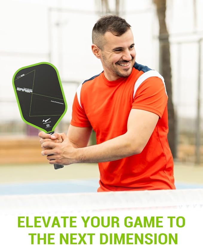 Warping Point Pickleball Paddle, Carbon Fiber Paddle with Endura Friction Surface, Polymer Honeycomb Core, Design for Ultimate Spin & Power, Large Sweet Spot & Contro, USAP Approved