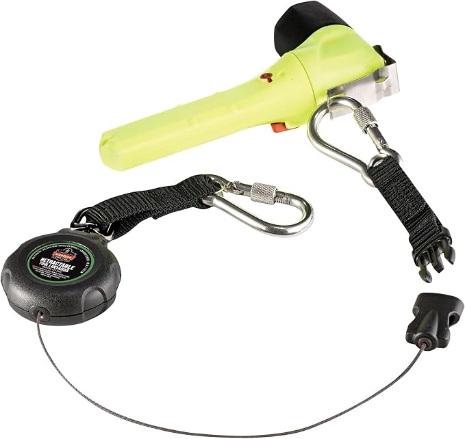 Ergodyne - 19300 Squids 3000 Retractable Lanyard with Carabiner Mount and Attachment End, Tool Weight Capacity 1 lbs,Black