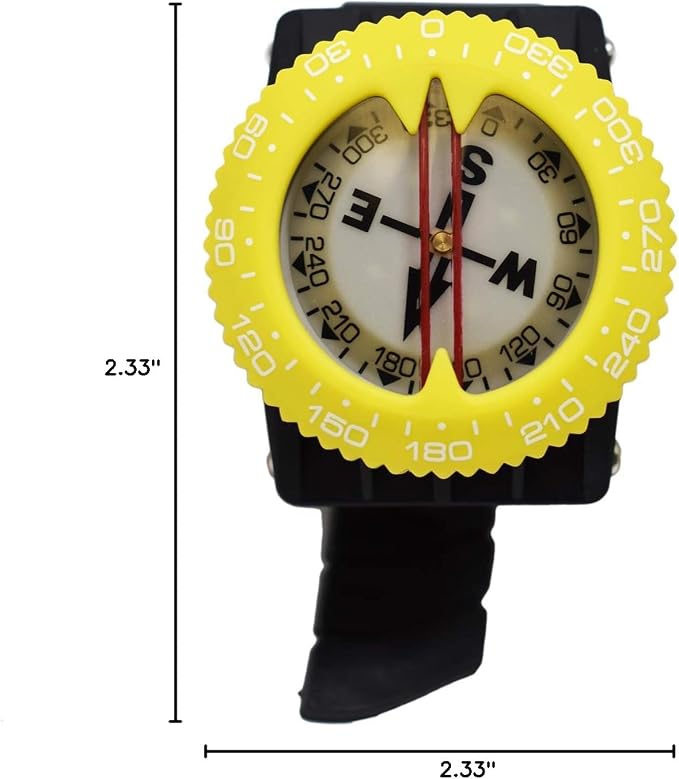 Scuba Choice Diving Compass (Wrist/Bungee Mount) – Easy-to-Read Underwater Navigation Tool for Scuba Diving, Durable Design with Rotating Bezel, Reliable Directional Aid for Deep Dive Adventures