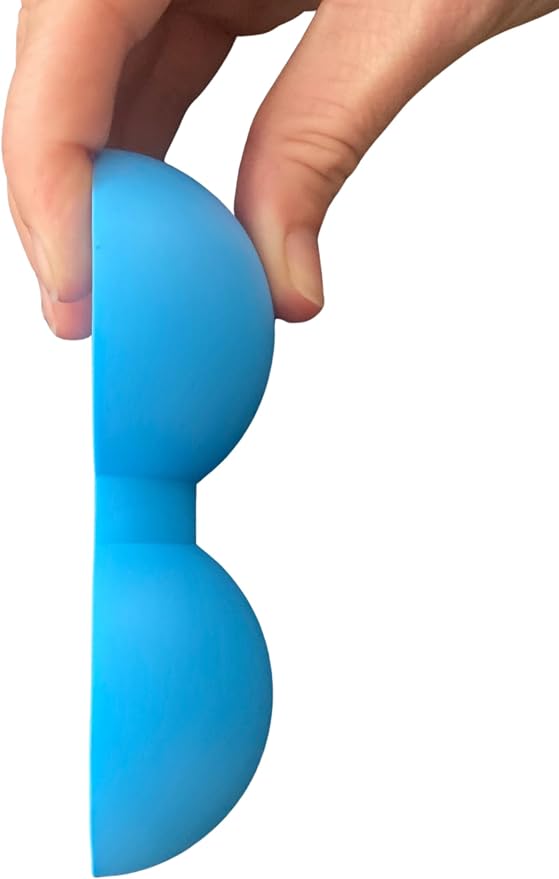 BAlign® Bowtie, Patented Half-Peanut Massage Ball, Back Pain Relief, Spine & Pelvic Alignment, Yoga Stretching & Mobility Aid, Myofascial Release & Trigger Point Therapy (Baby Blue)