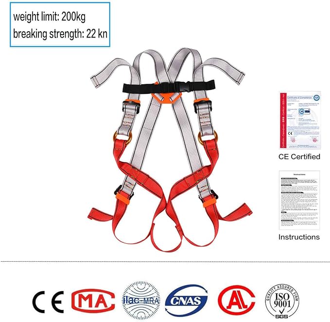 Kids Climbing Belt, Youth Full Body Safety Belt for Outdoor Expanding Training Caving, Zipline Belt Rappelling Equip