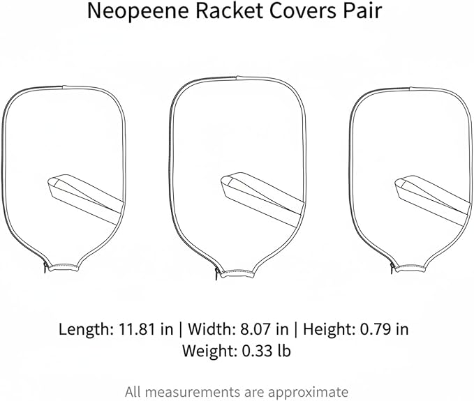 2-Pack Neoprene Racket Covers for Table Tennis & Badminton, Protective Storage Sleeves with Hanging Loop, Scratch-Resistant Paddle Cases