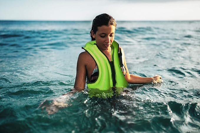 NAXER Inflatable Buoyancy Jackets Snorkel Vests for Adults Kayak Kayaking Snorkeling Suit 90-200 lbs Easy Swimming Boating Paddleboarding Water Sports