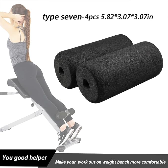 Foot Foam Pads Rollers(5.7 * 3.14 * 3.14in) for Exercise Machine, Inversion Table, Workout Bench, Sits Ups Replacement Parts, Home Gym Accesories