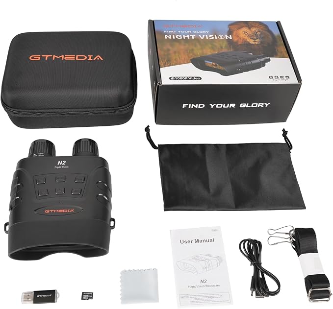 4K Night Vision Goggles, Infrared Night Vision Binoculars for Adults, HD Large Screen Binoculars can Save Photo and Video with 32GB TF Card, Camping & Hunting